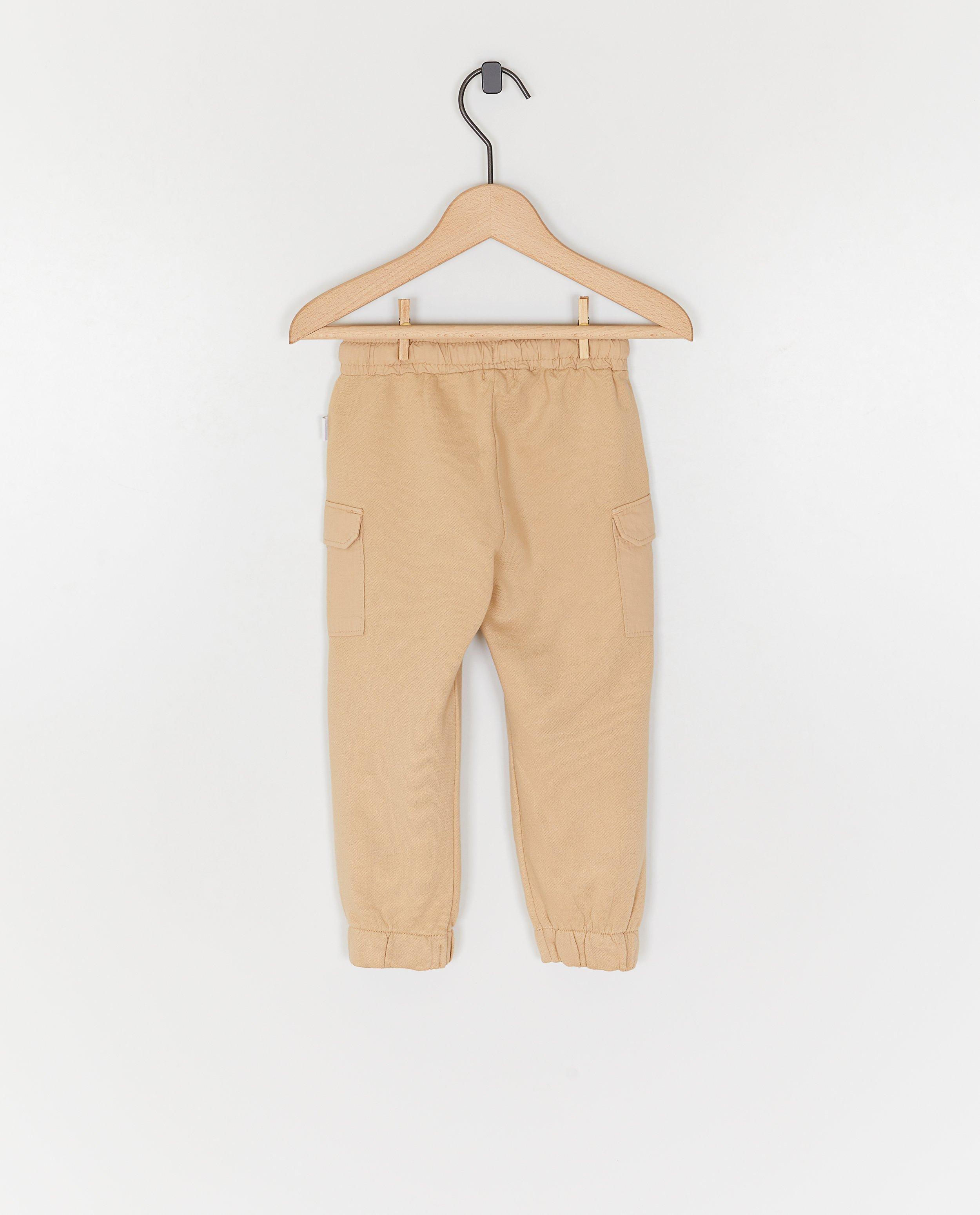 Pantaloni Noppies maro deschis, croială lejeră bej