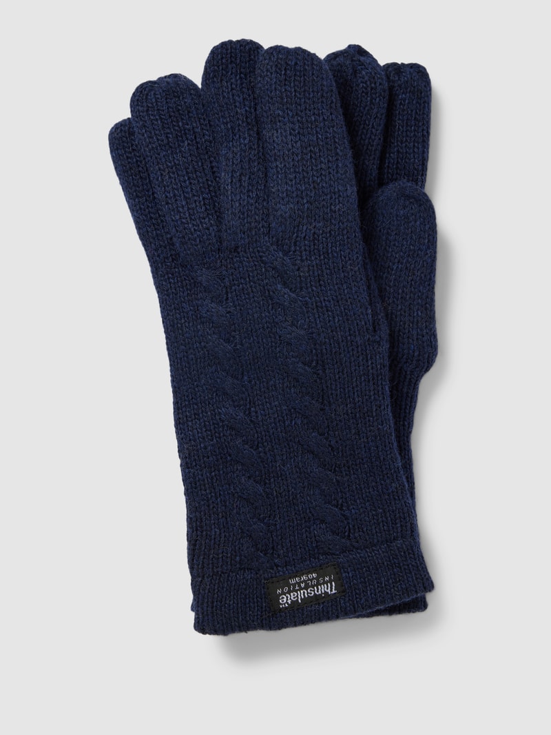 Handschuhe mit Label-Detail in dunkelblau