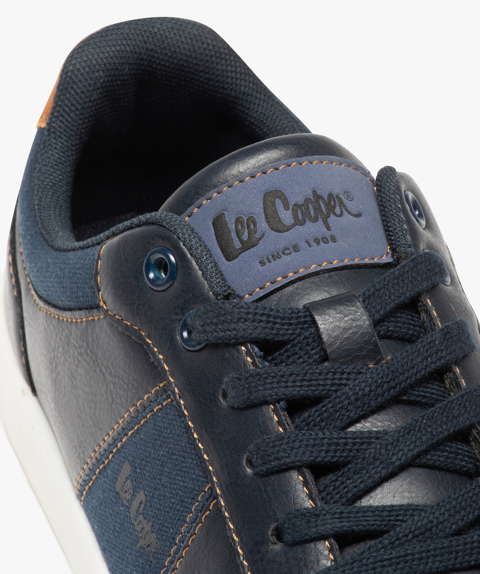 Baskets homme unies en toile et matière lisse – Lee Cooper marine | GEMO