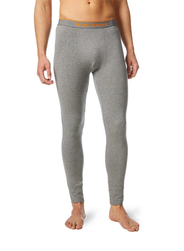 bruno banani, Lange Unterhose, Baumwoll-Stretch, grau meliert