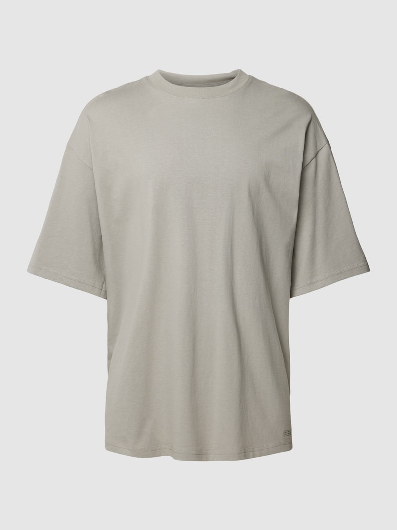 Oversized T-Shirt mit überschnittenen Ärmeln in mittelgrau