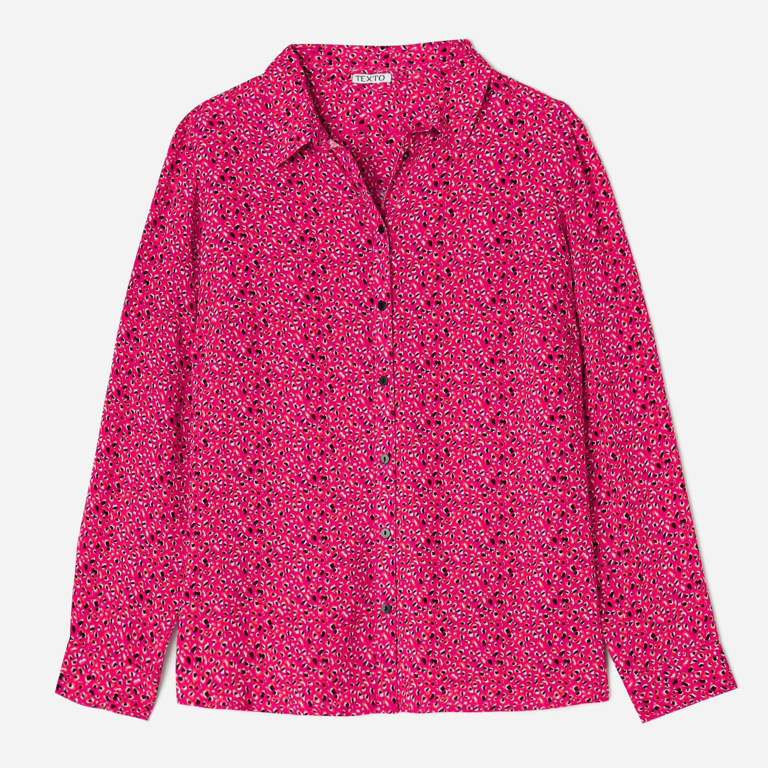 Chemise TEXTO fuchsia à motif léopard