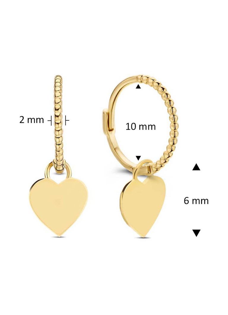 Cercei rotunzi Jackie Corazón din aur galben de 14k