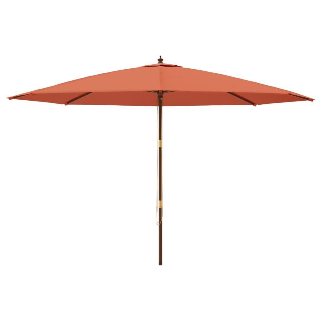 vidaXL Balkonsichtschutz Sonnenschirm mit Holzmast Terrakotta 400x273 cm