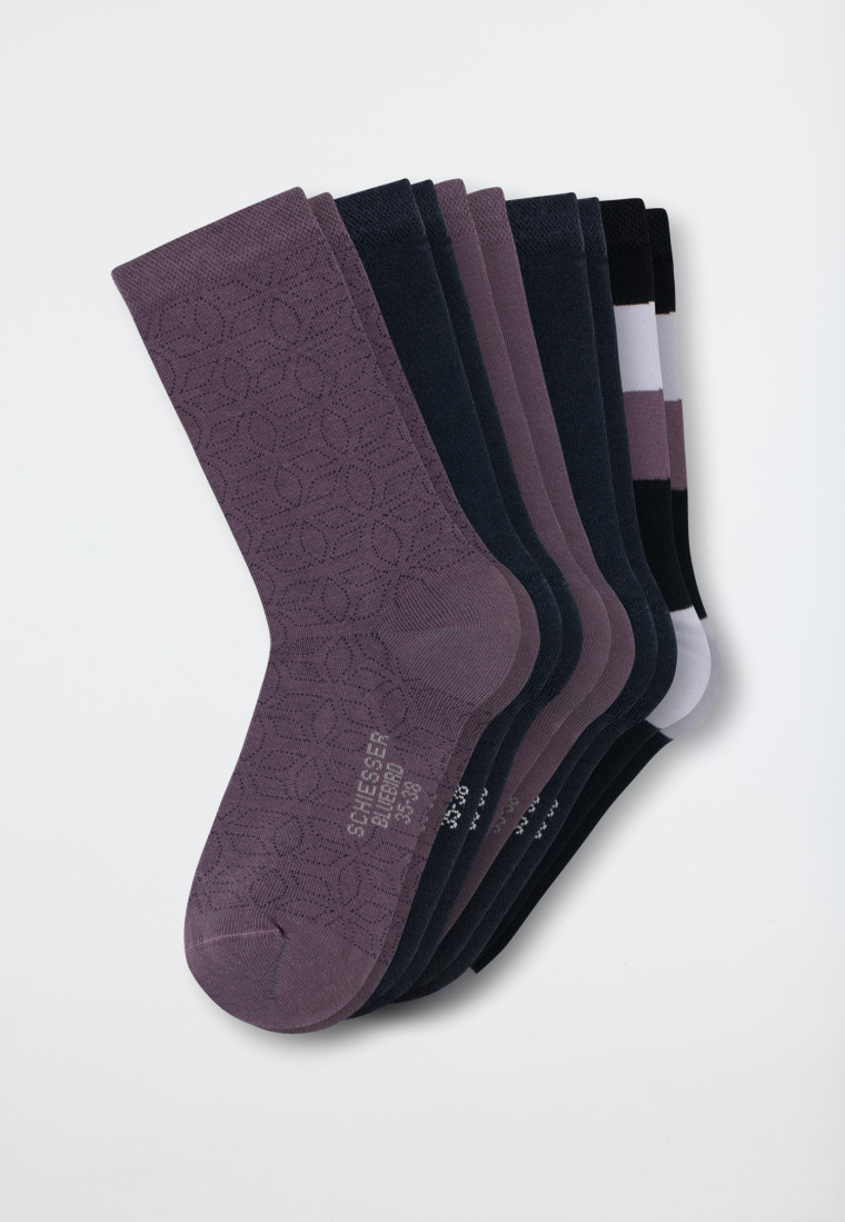 Damensocken 5er-Pack stay fresh uni/gemustert mehfarbig - Bluebird