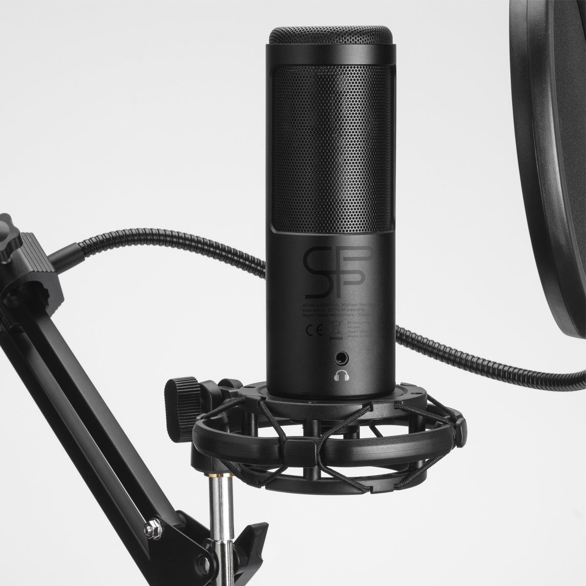 SCHALLFORT Mikrofon Vibe7-ONE (7-teilig), 192 kHz/24 bit, USB Plug & Play, AUX, Touch, Kondensator, Set