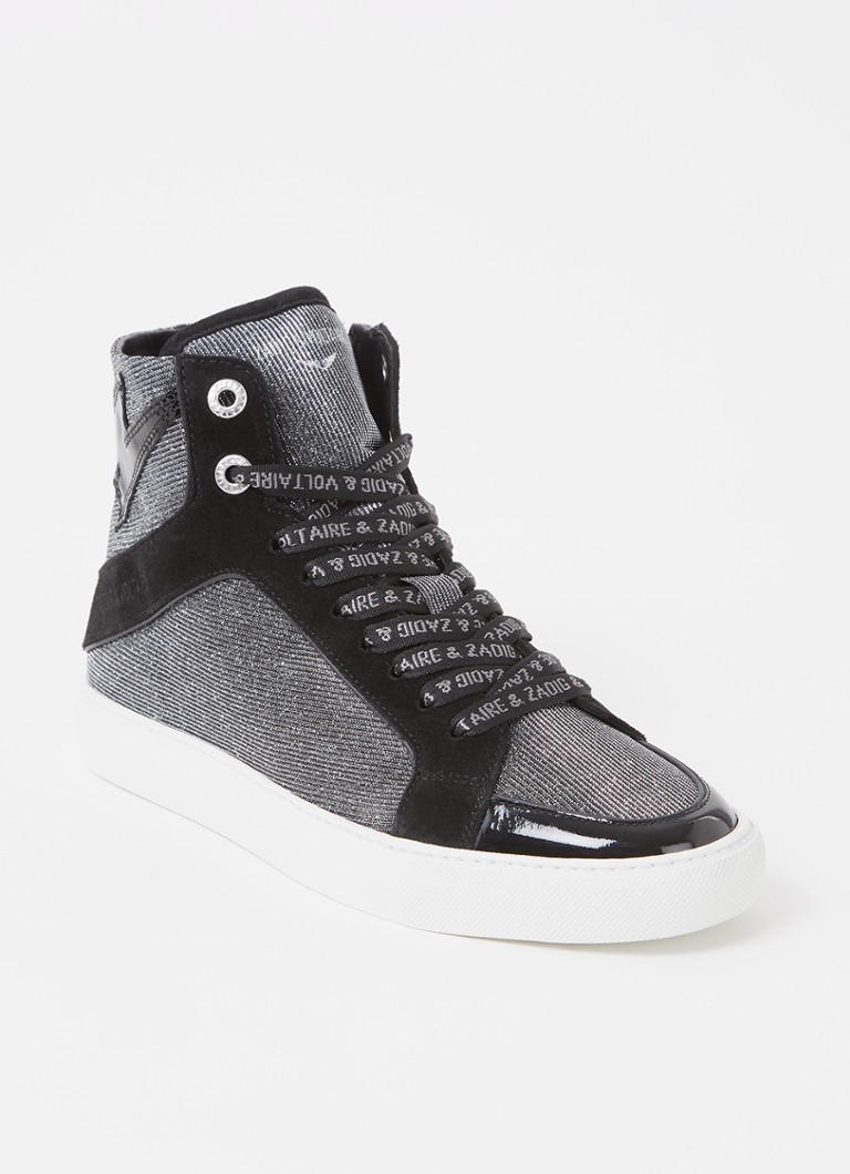 Zadig&Voltaire  1747 High Flash sneaker met leren details en lurex