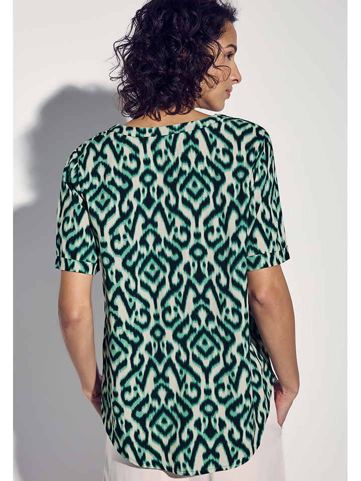 Street One Bluse in Beige/ Grün günstig kaufen