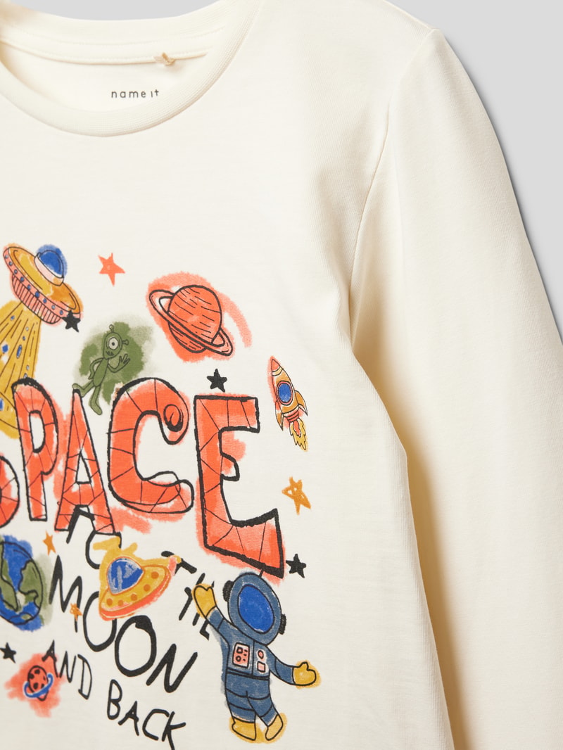 Longsleeve mit Motiv-Print in blau