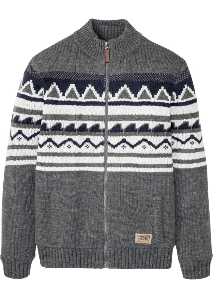Norweger-Strickjacke mit Fleecefutter