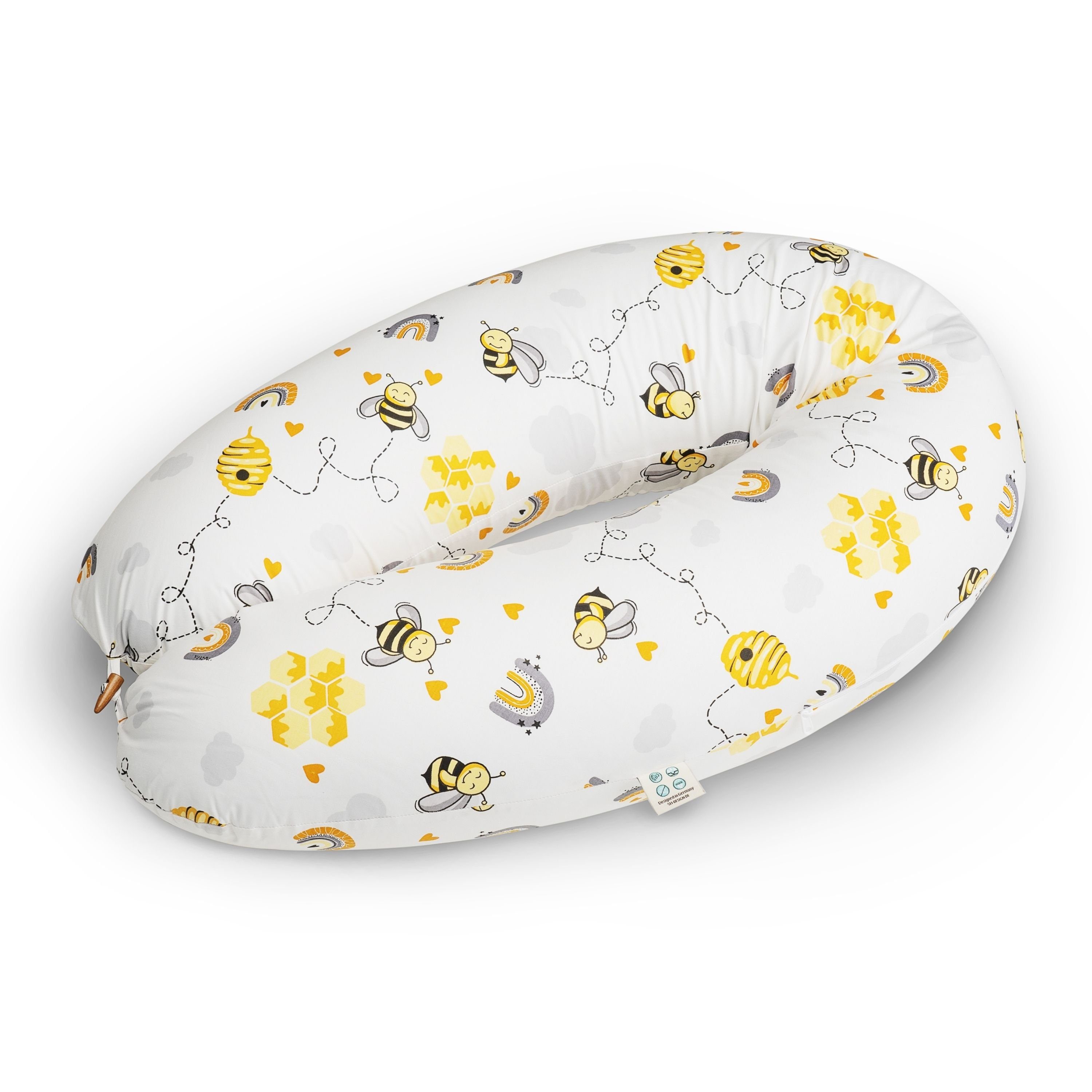 SEI Design Stillkissen Seitenschläferkissen Babynestchen mit EPS Mikroperlen, Spar-Set 2X Bezug, Bezug 100% Baumwolle