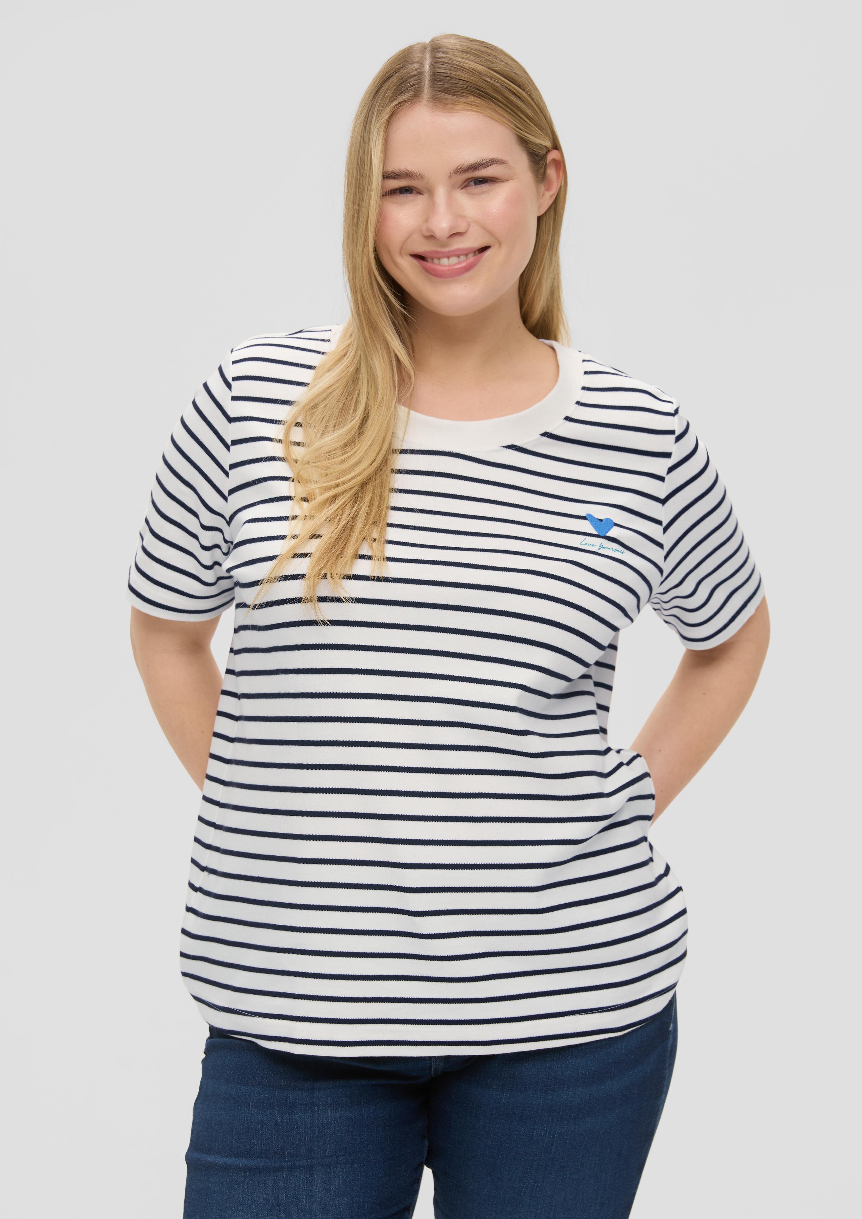 Gestreiftes Interlockjersey T-Shirt  EME-2149225-99G2