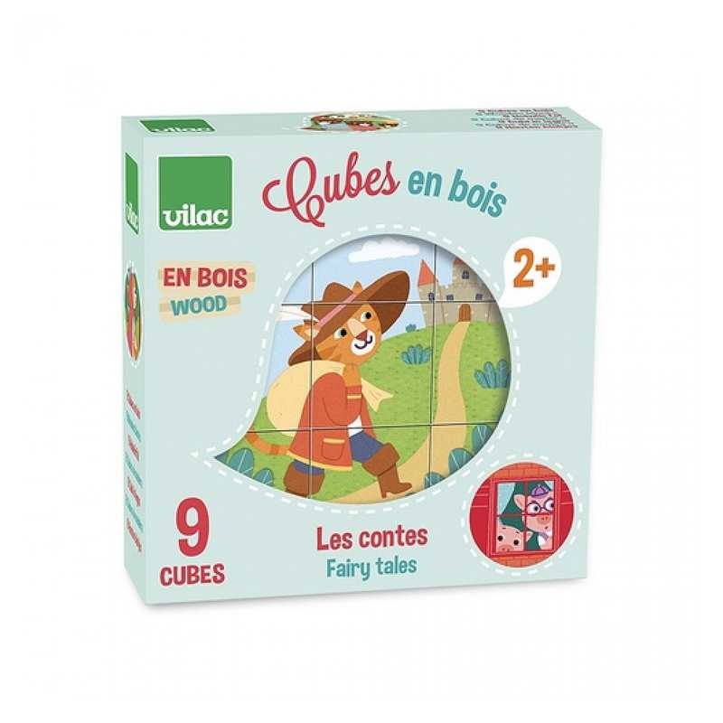 Cubes en bois les contes, Vilac