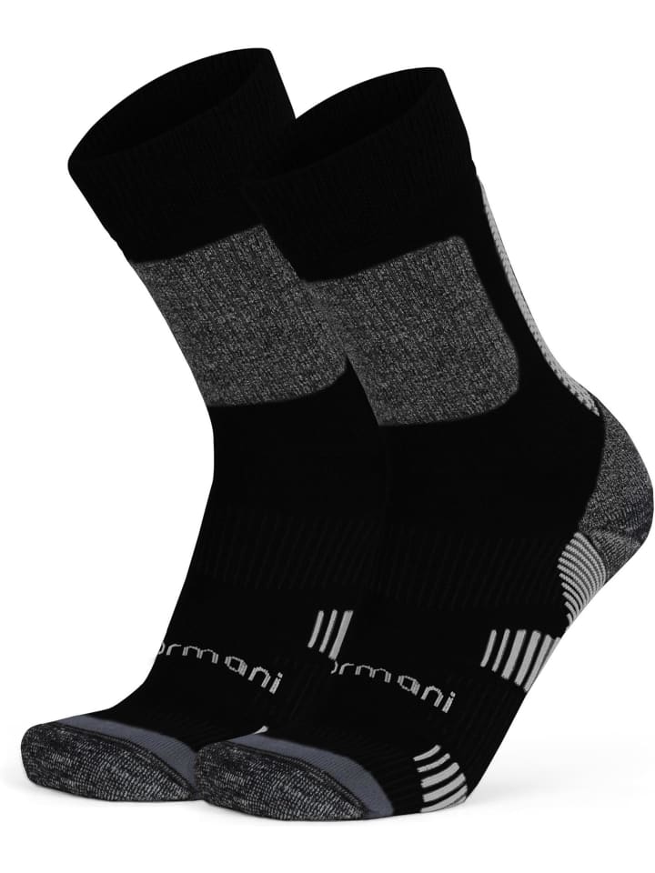 normani 2 Merino Trekking Socken mit Frotteesohle in Schwarz günstig kaufen