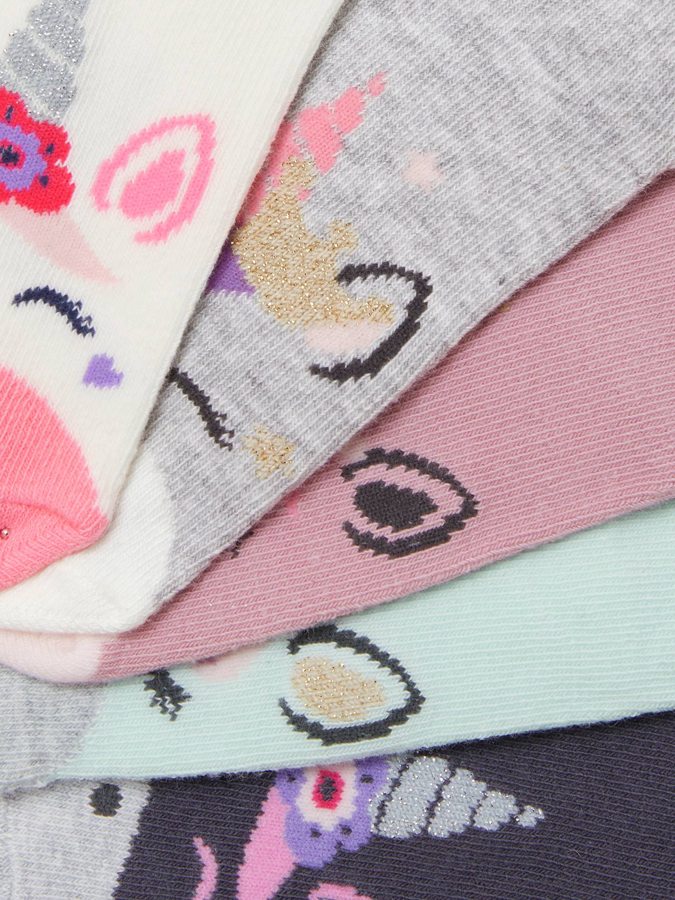 Lot de 5 paires de mi-chaussettes licornes lot ivoire
