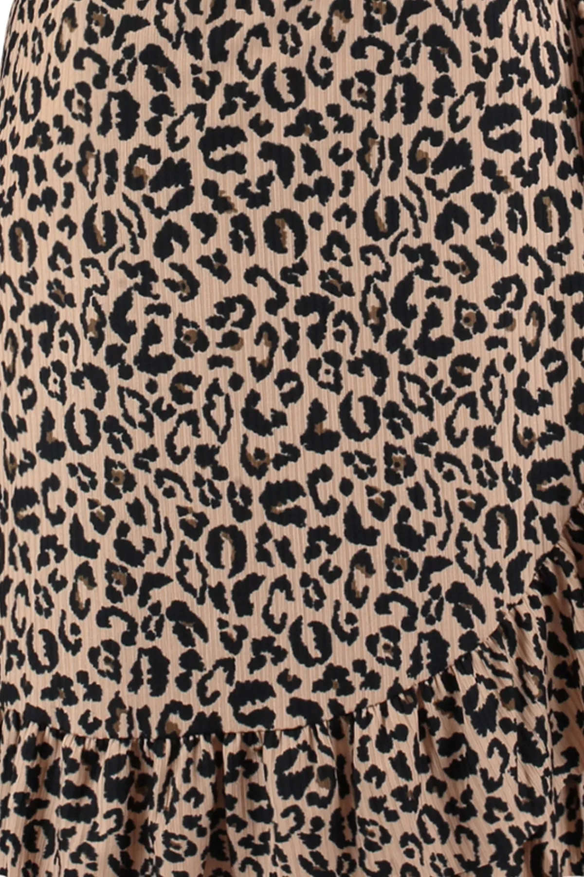 Trendyol Curve  Brauner Strickrock mit Schwungrad und Krawatte, detailliertem Tiermuster TBBAW23AZ00000