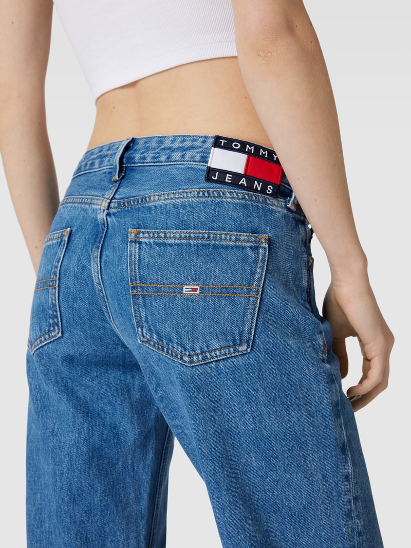 Jeans mit Label-Stitching Modell 'SOPHIE' in jeans