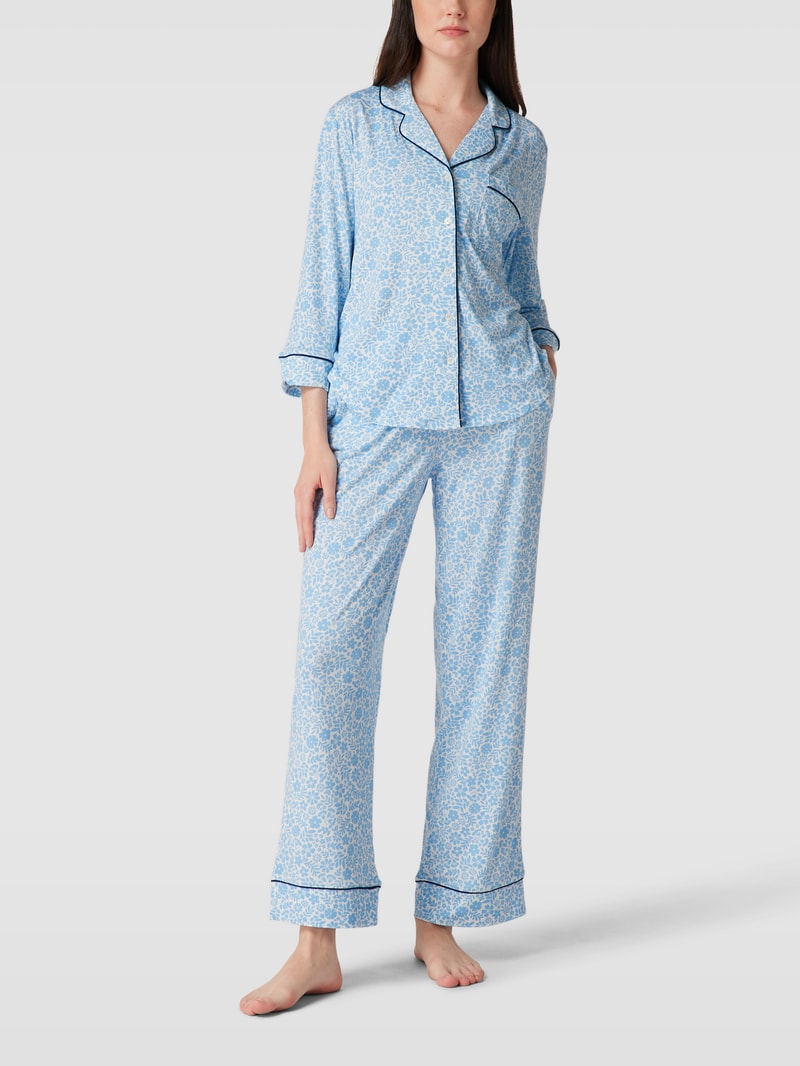 Pyjama mit Allover-Muster in hellblau