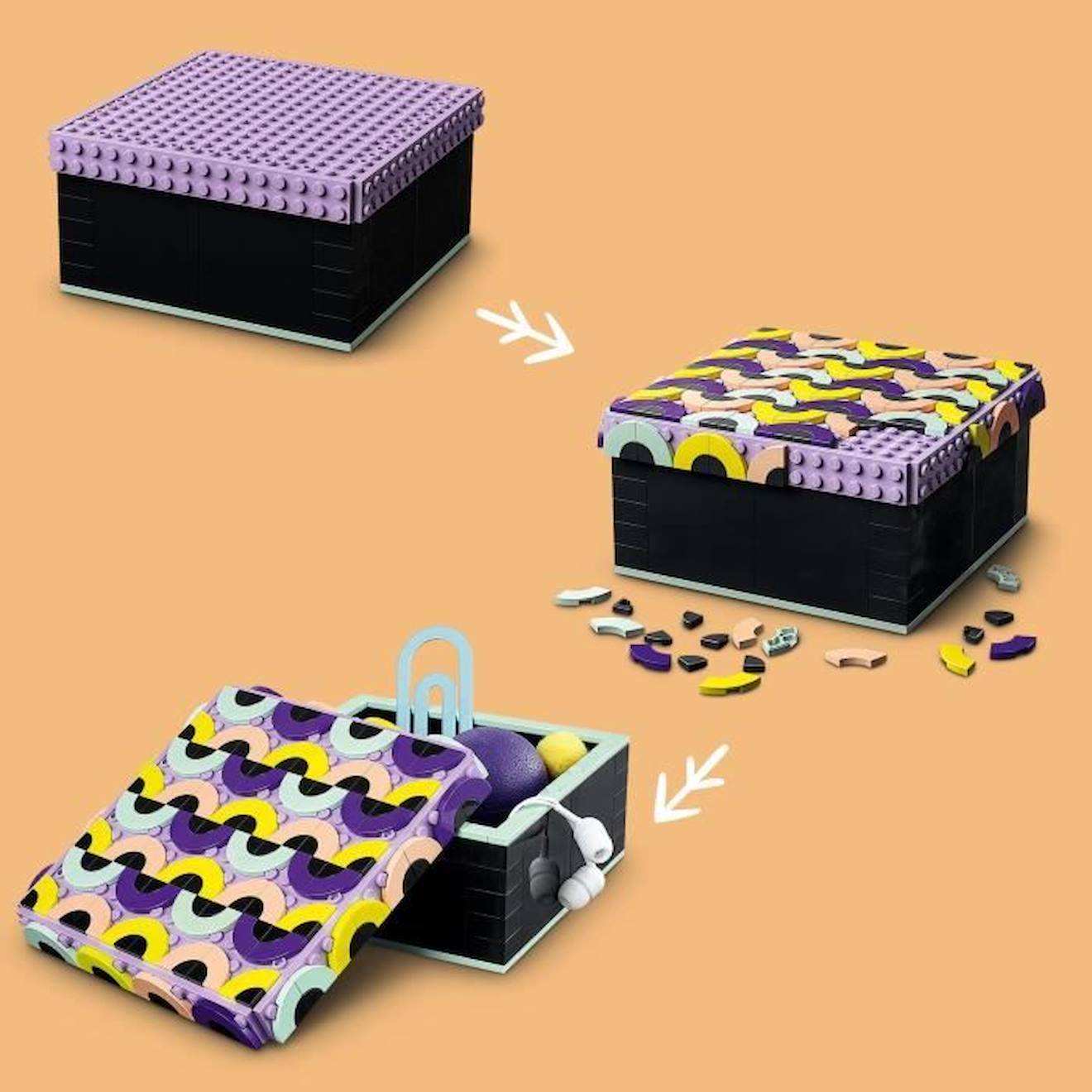 LEGO® 41960 DOTS La Grande Boîte, Activité Manuelle pour Créer un Espace de Rangement pour Chambre d'Enfants, dès 6 ans violet
