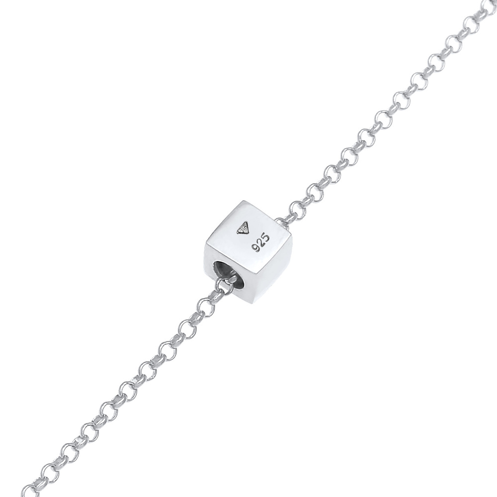 Elli Elli Collier Pendentif cube Choker pour dames Geo Look Trend Blogger en argent st collier