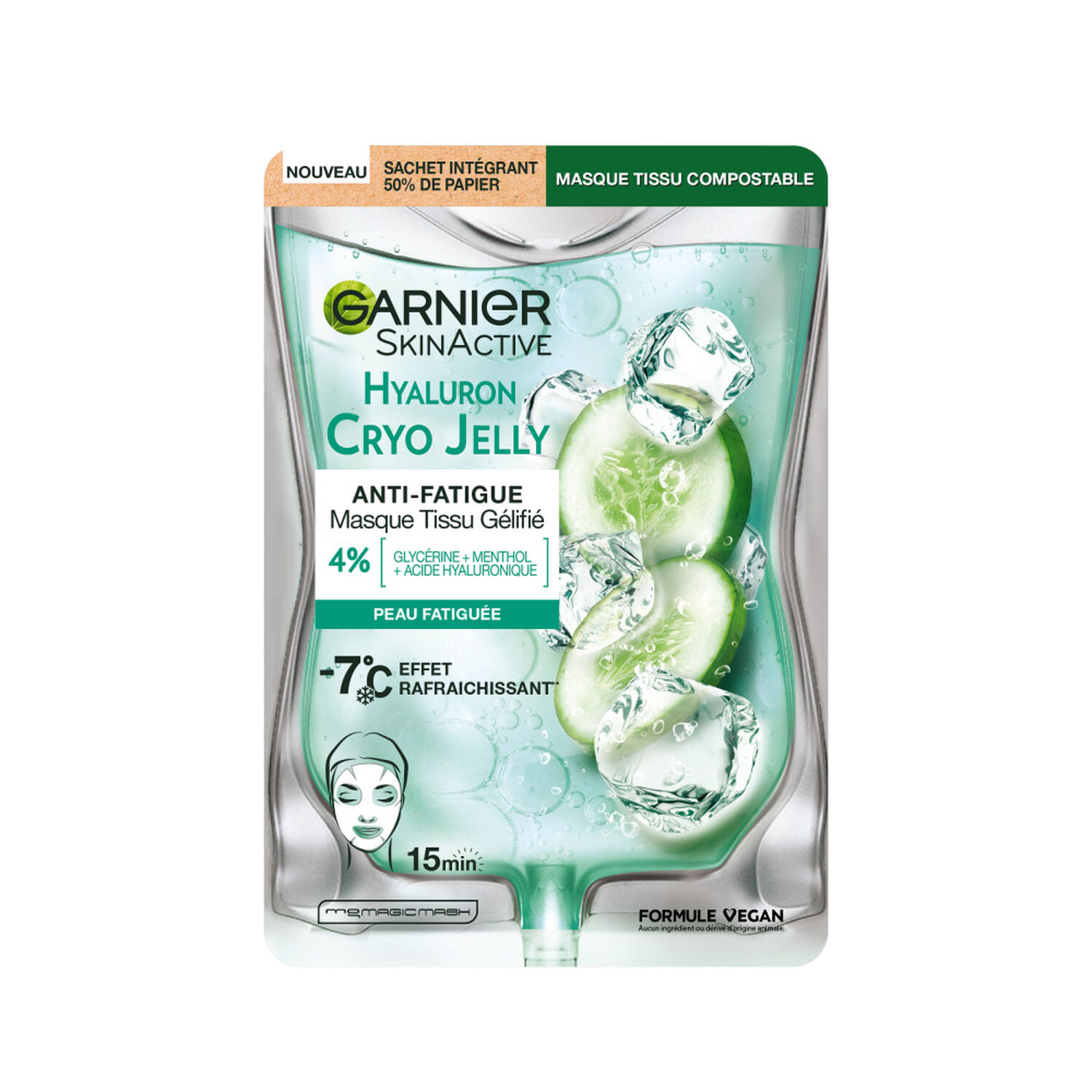 Garnier SkinActive Masque tissu gélifié Hyaluron Cryo Jelly