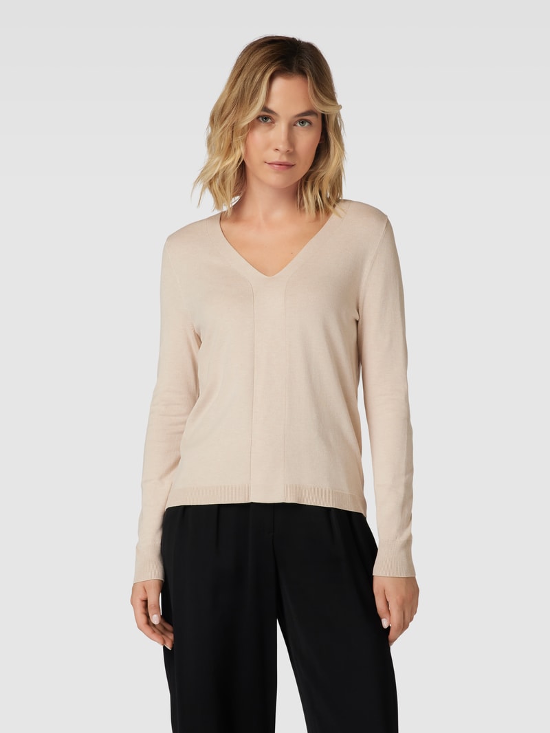Longsleeve mit V-Ausschnitt in sand