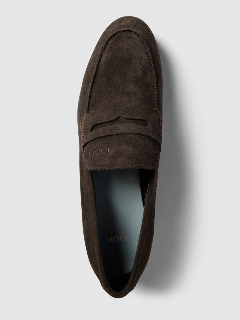 Loafer mit Label-Detail Modell 'Velluto' in dunkelbraun