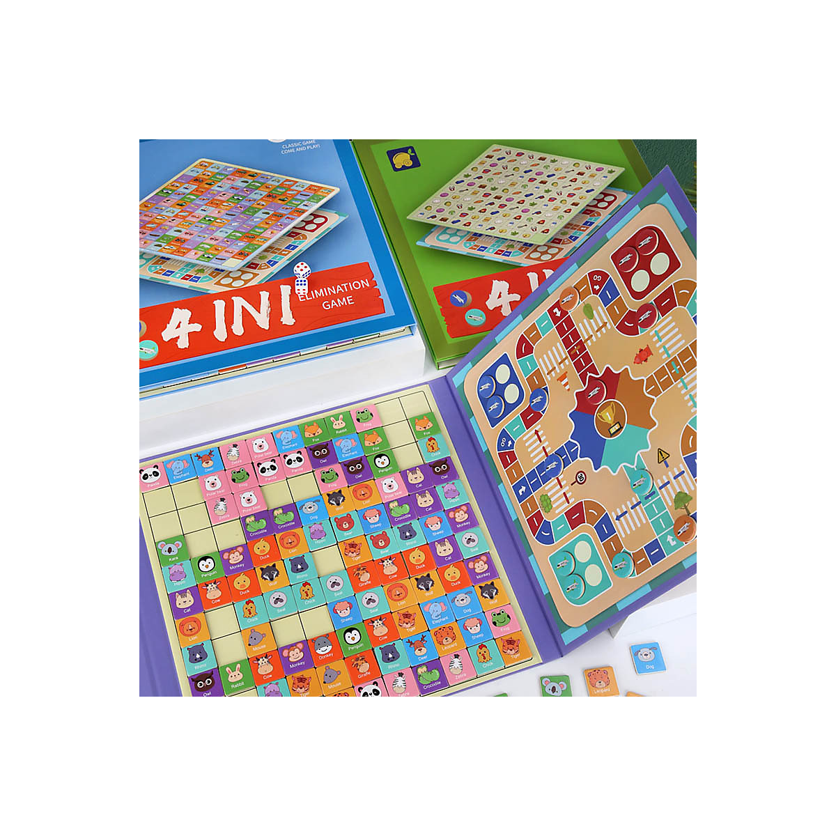 Kinderspielzeug aus Holz für die frühe Bildung 2-in-1-magnetisches Match-Match-Fliegen-Schachspiel