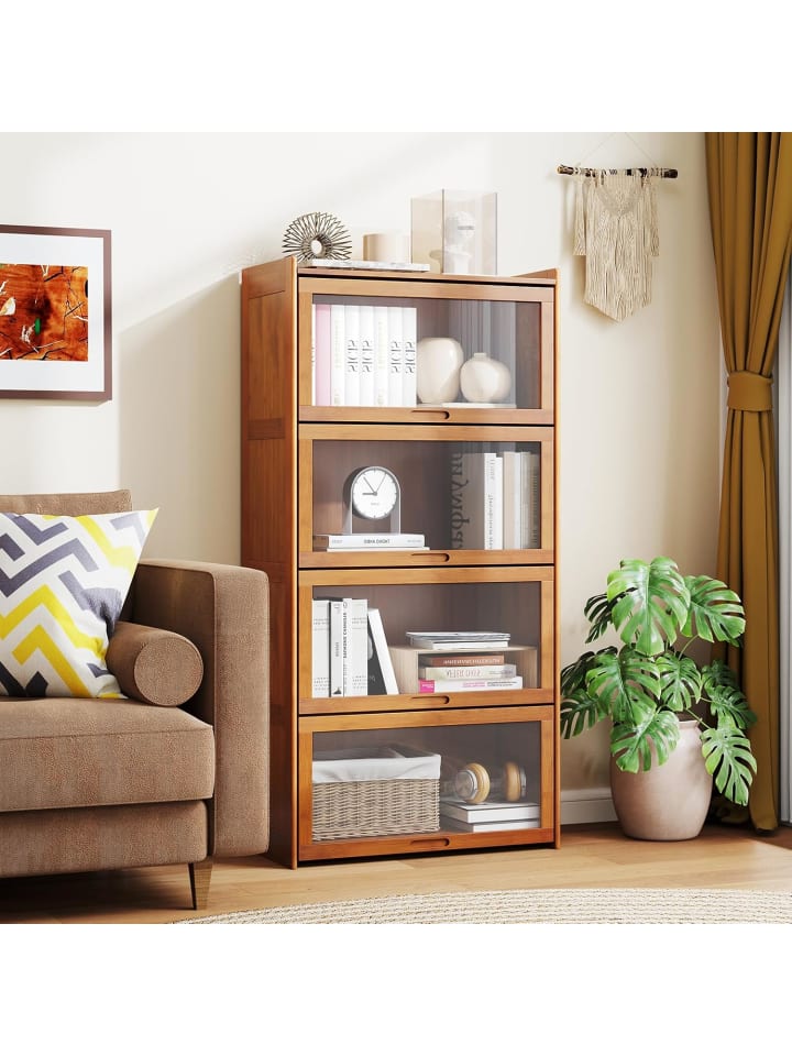 COSTWAY 4 stöckiges Bücherregal 69 x 34 x 140 cm in Braun günstig kaufen onesize