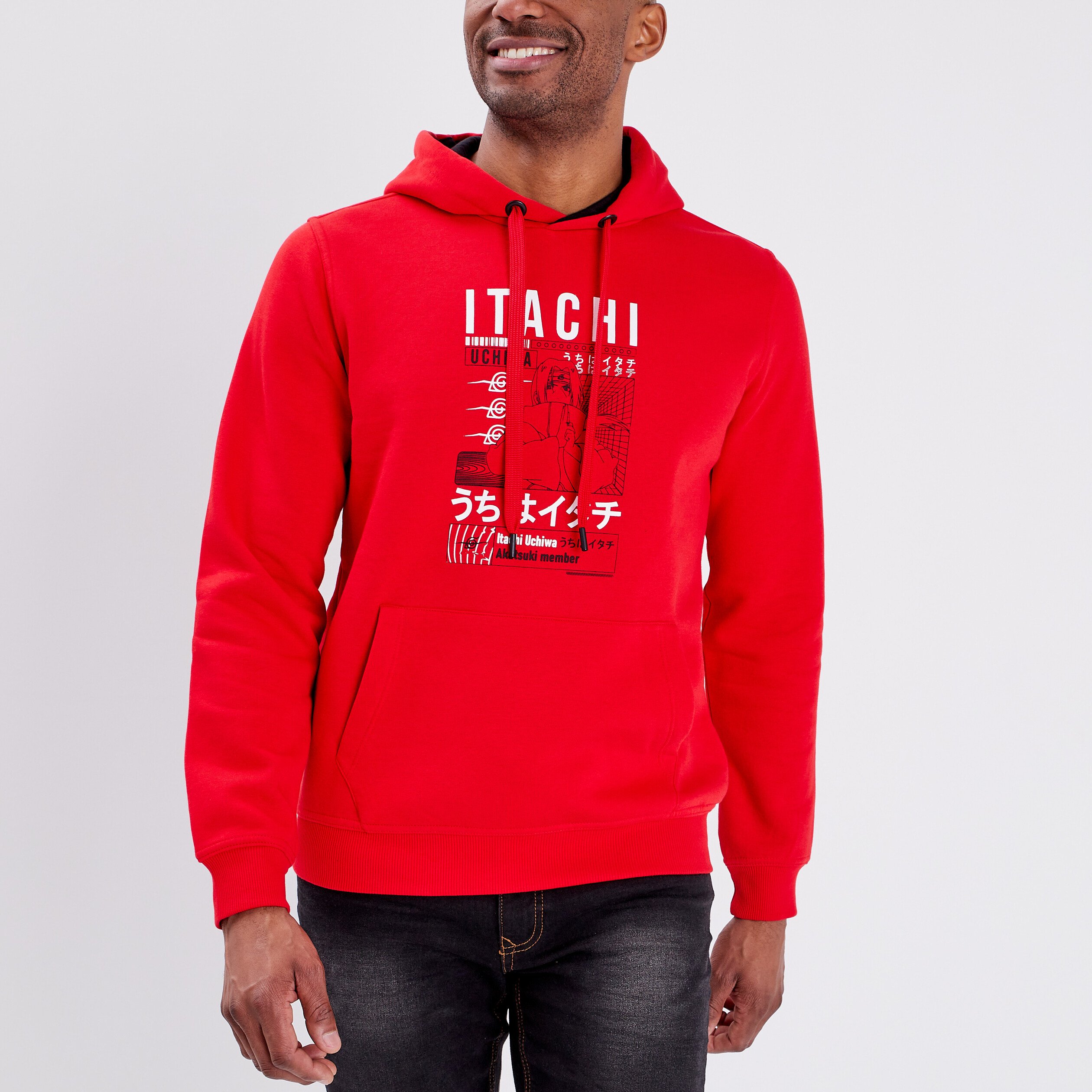 Sweat à capuche hoodie Itachi Naruto rouge homme | La Halle