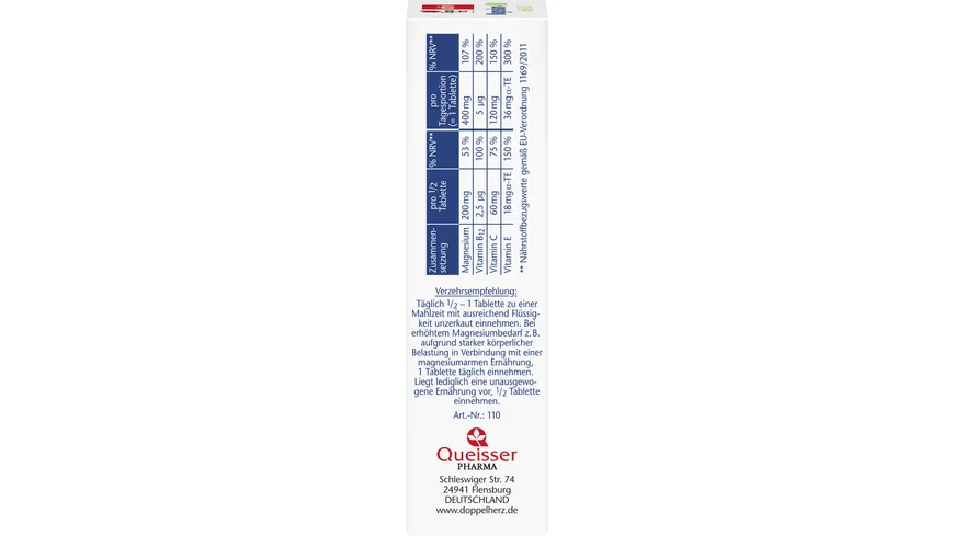 Doppelherz Magnesium 400 + B12 + C + E 30 Tabletten