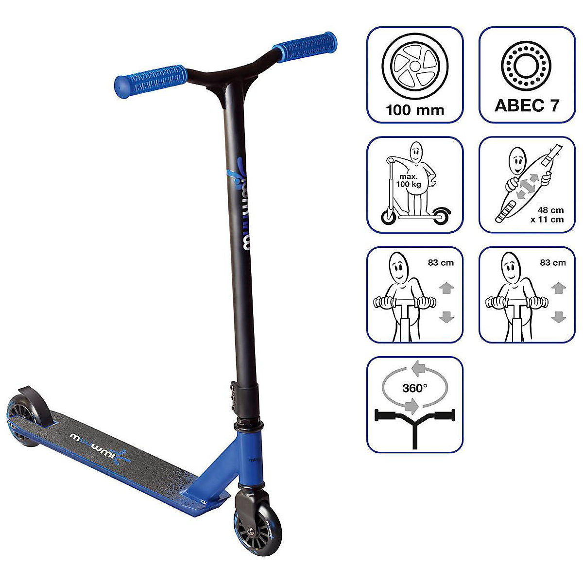 Stuntscooter Muuwmi blau BG