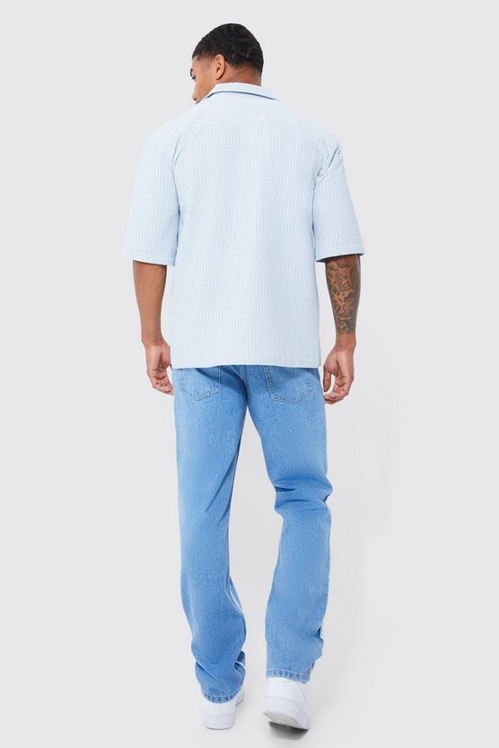 Lockere ausgefranste Jeans mit doppeltem Bund