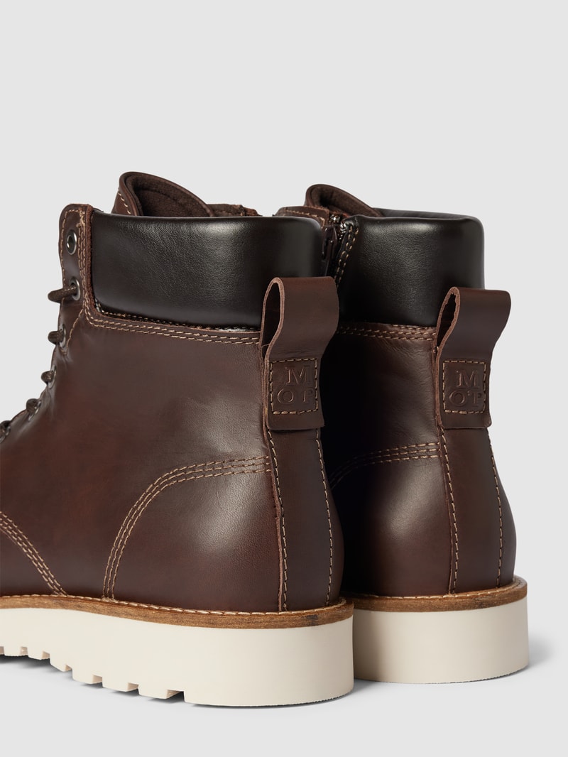 Boots mit Label-Details Modell 'JACK' in dunkelbraun