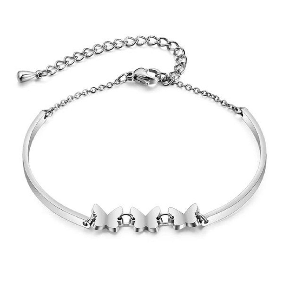 ENGELSINN Armband Schmuck Edelstahl Silber Schmetterling inkl. Schmuckbox (1-tlg)