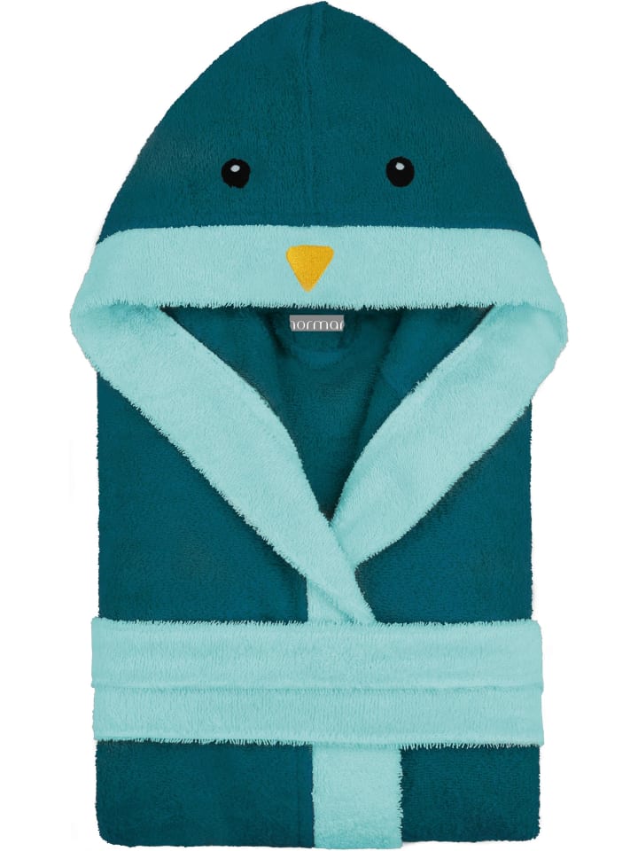 normani Baby Bademantel 'Malia' aus Bio-Baumwolle in Blau / Pinguin günstig kaufen