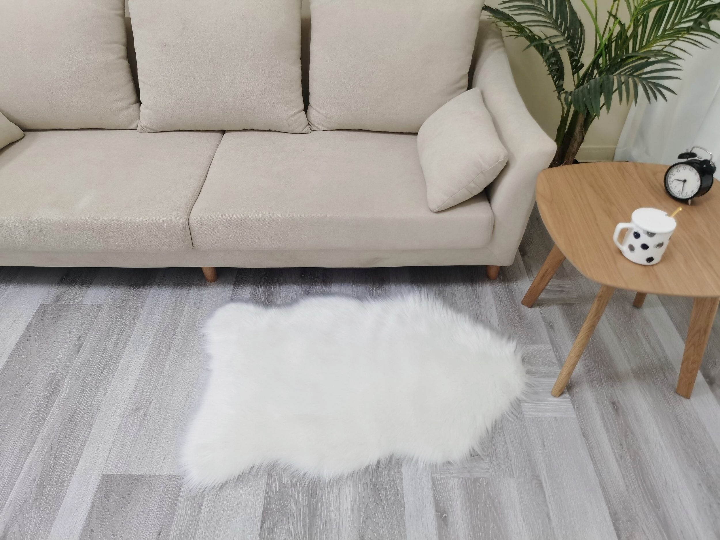 Fellteppich Hochflor Teppich Für Schlafzimmer/Wohnzimmer, Weihnachtsdeko, Elegear, Schaffell-Optik, Höhe: 60 mm, 60*180cm