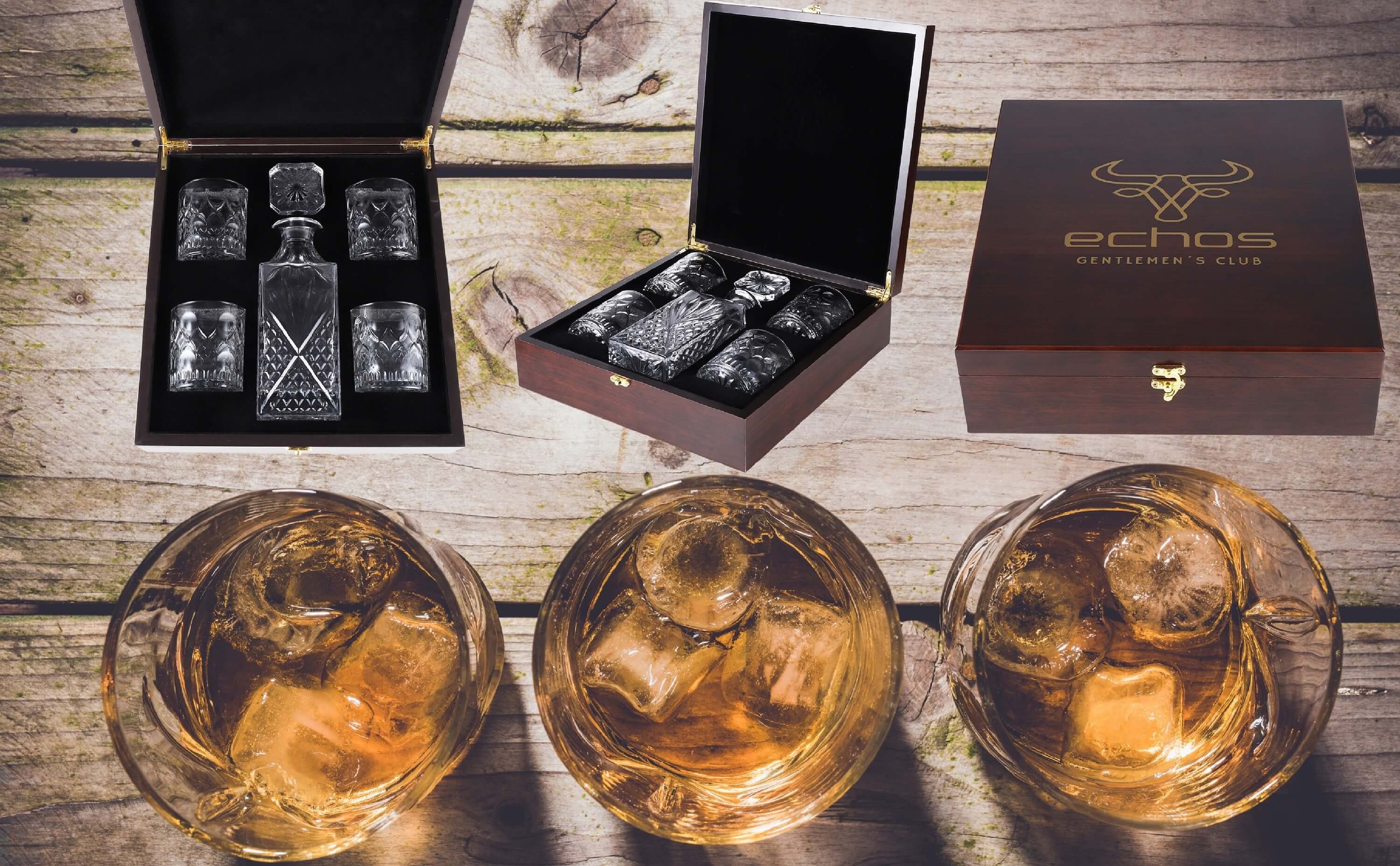 echos Gläser-Set Eco-5030, Glas, Whiskey Geschenkset 6-teilig, Edle Geschenk- und Aufbewahrungsbox, Kalk-Natron-Glas, 100% Bleifrei