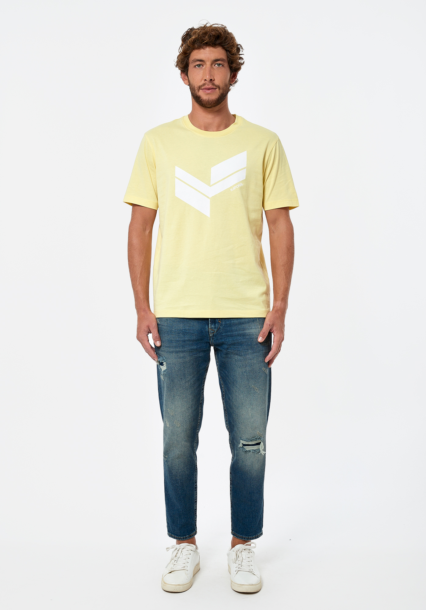 BRYZO  T-shirt jaune Homme en 100% coton