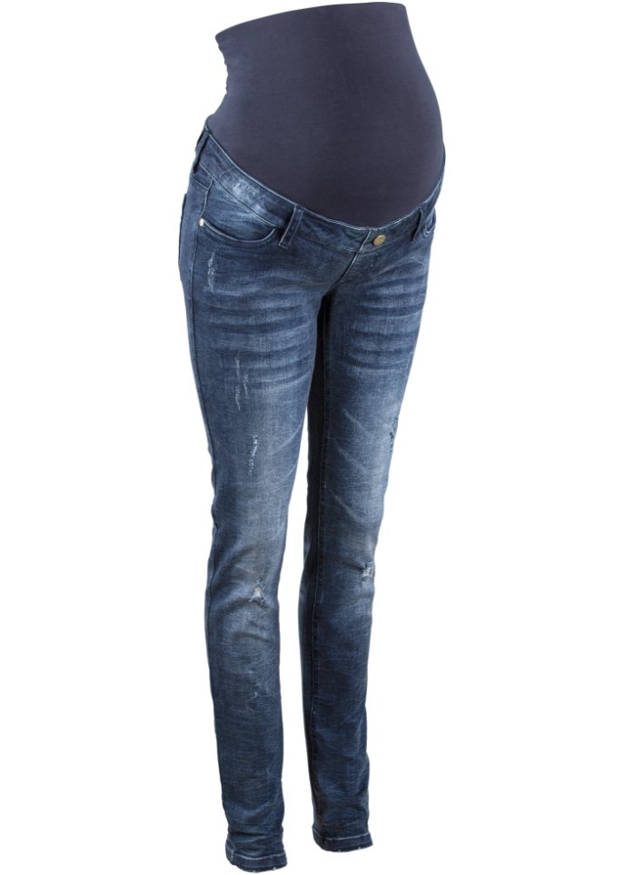 Umstandsjeans im Destroyed-Look Skinny