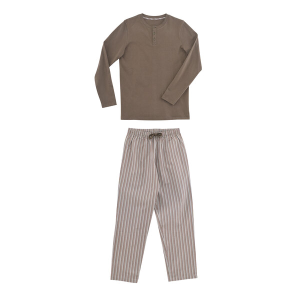 Herren Winter Pyjama, braun