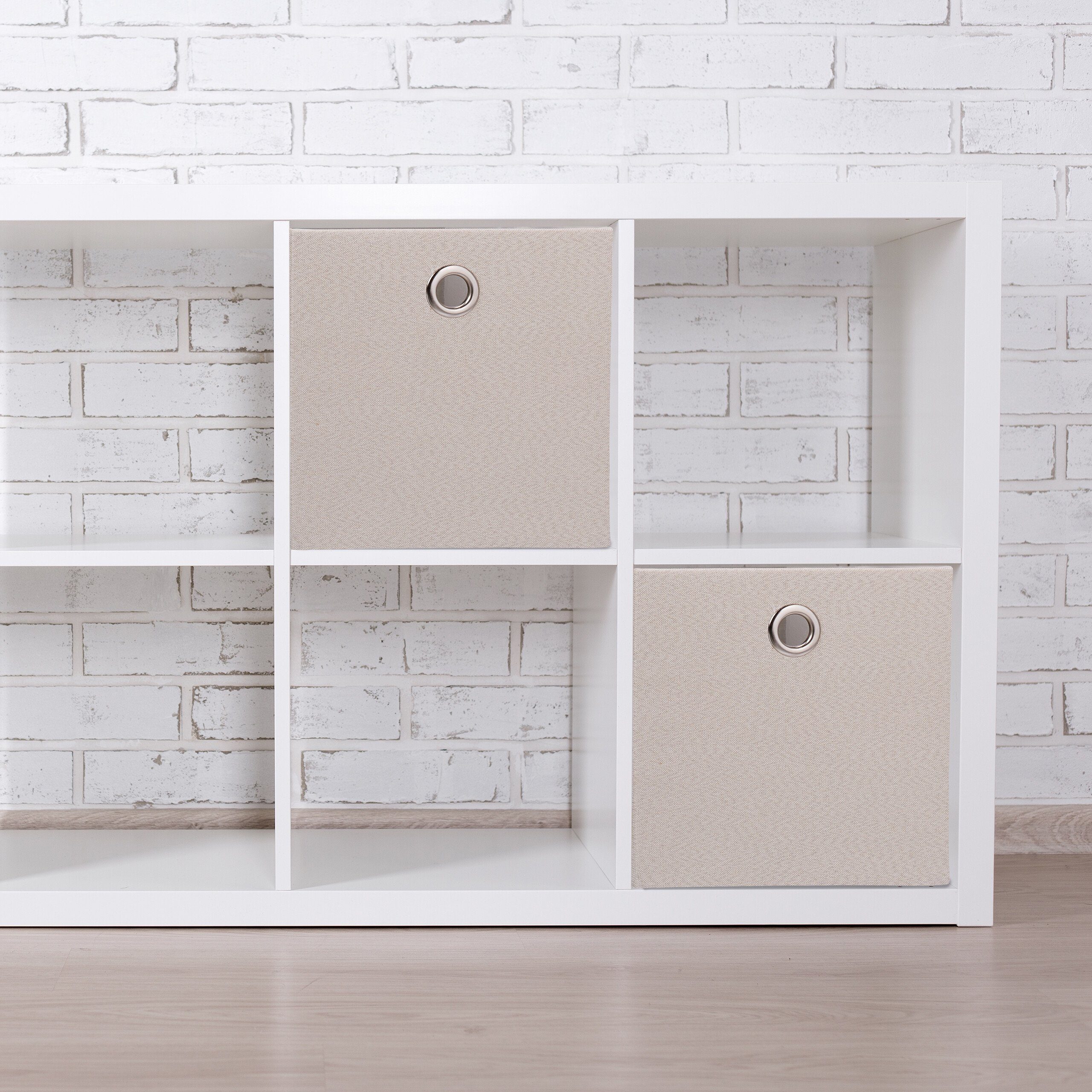 relaxdays Aufbewahrungsbox Aufbewahrungsbox im 2er Set, Beige