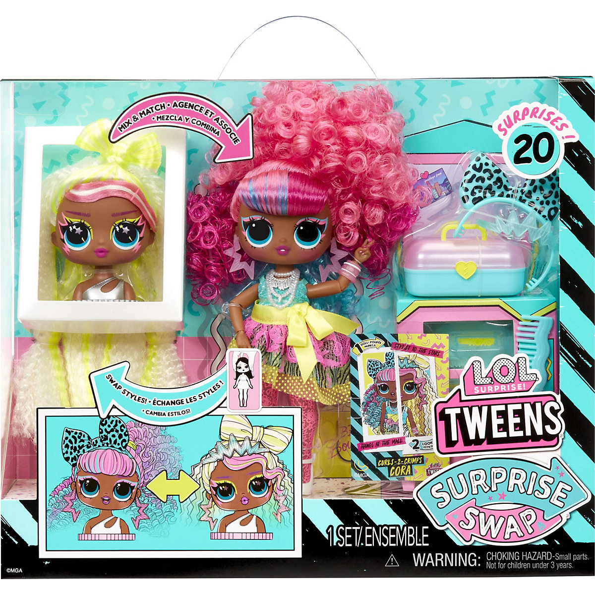 L.O.L. Surprise Tweens Surprise Swap Fashion Puppe Serie 1- Curls-2- Crimps Cora