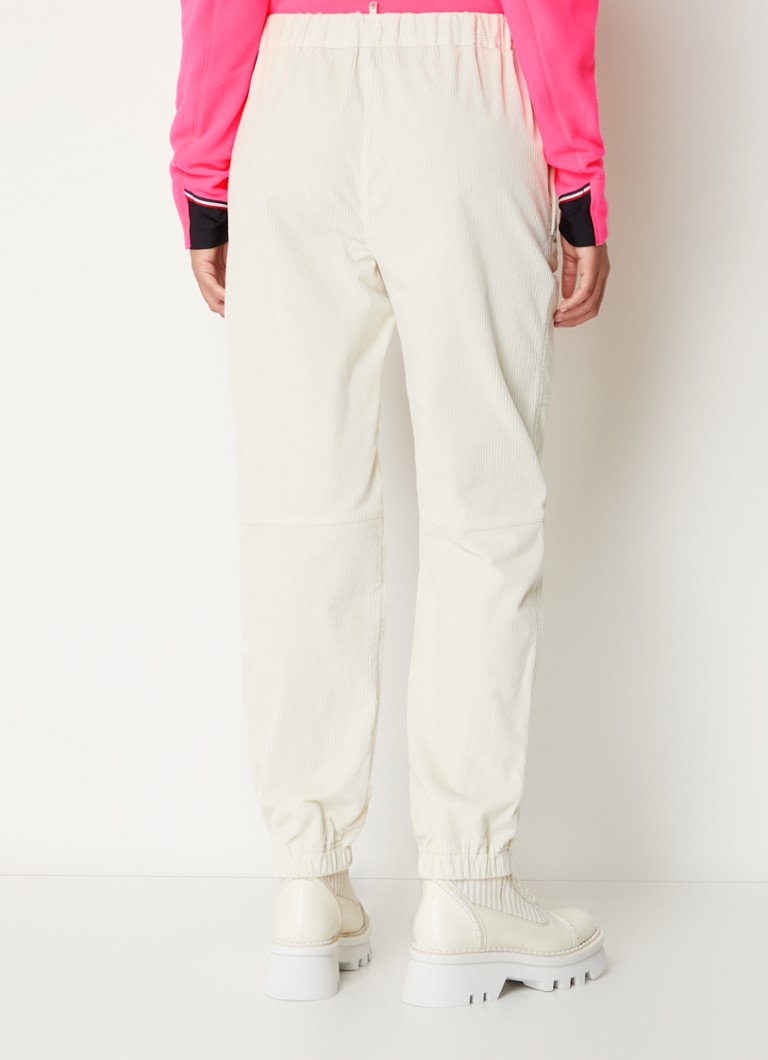 Moncler mid-waist tapered fit corduroy trousers with logo patch