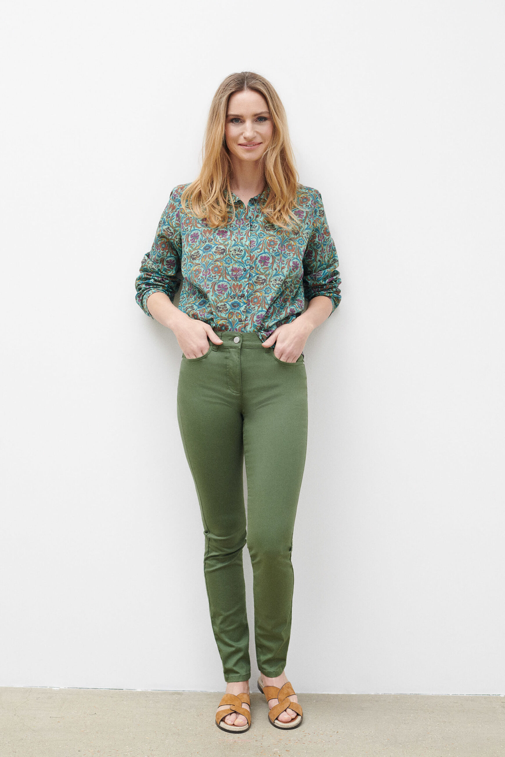 pantalon craig vert kaki femme