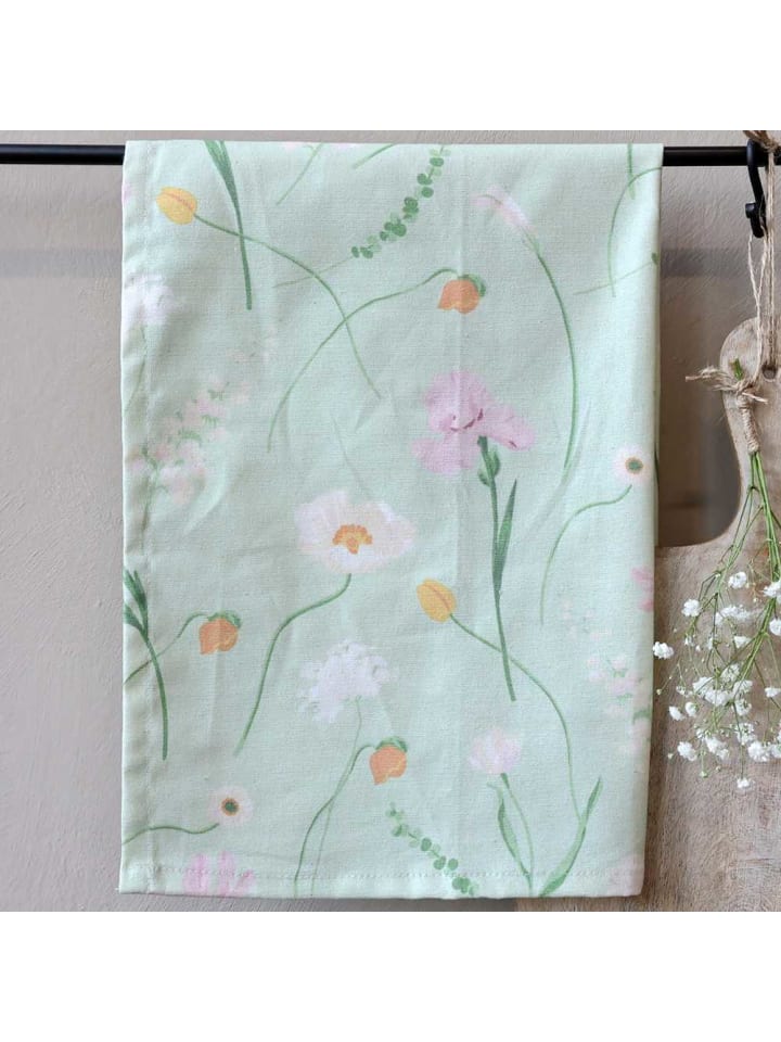 Chic Antique Geschirrtuch AIX Grün mit Blumen günstig kaufen onesize