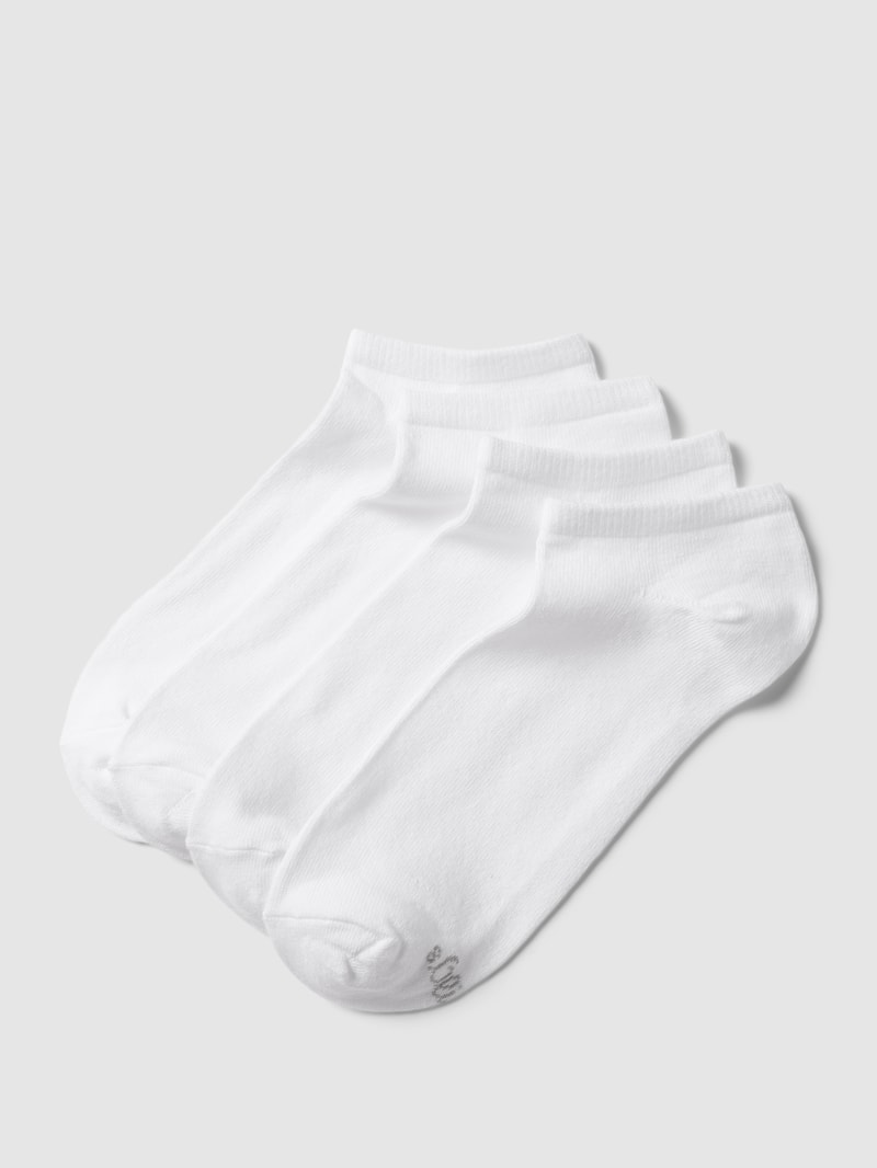 Sneakersocken mit Label-Print im 4er-Pack in weiß