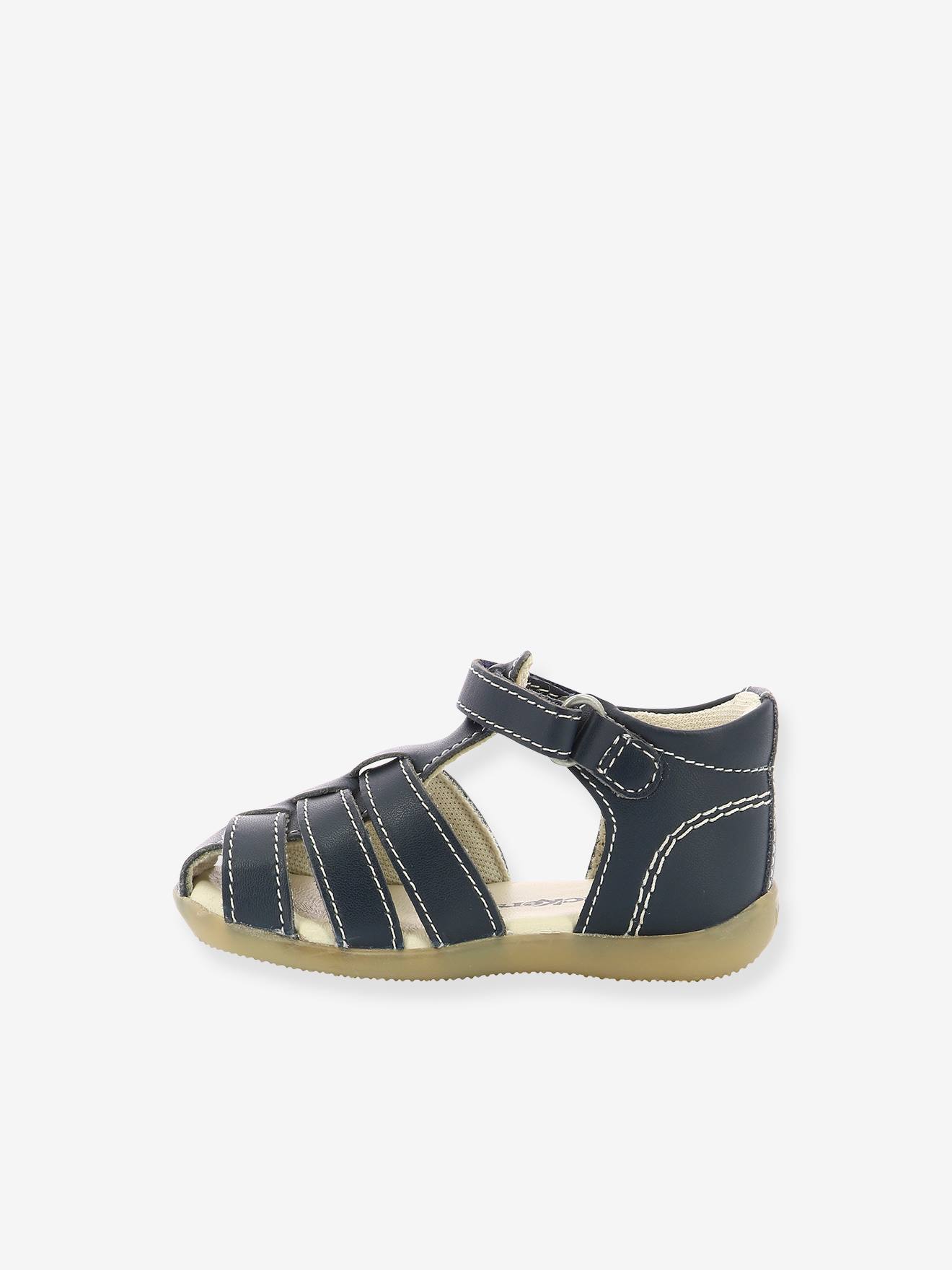 Sandales cuir bébé Bigflo-2 Iconique Biboo KICKERS® rose