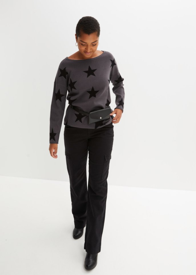 Strickpullover mit Sternenprint