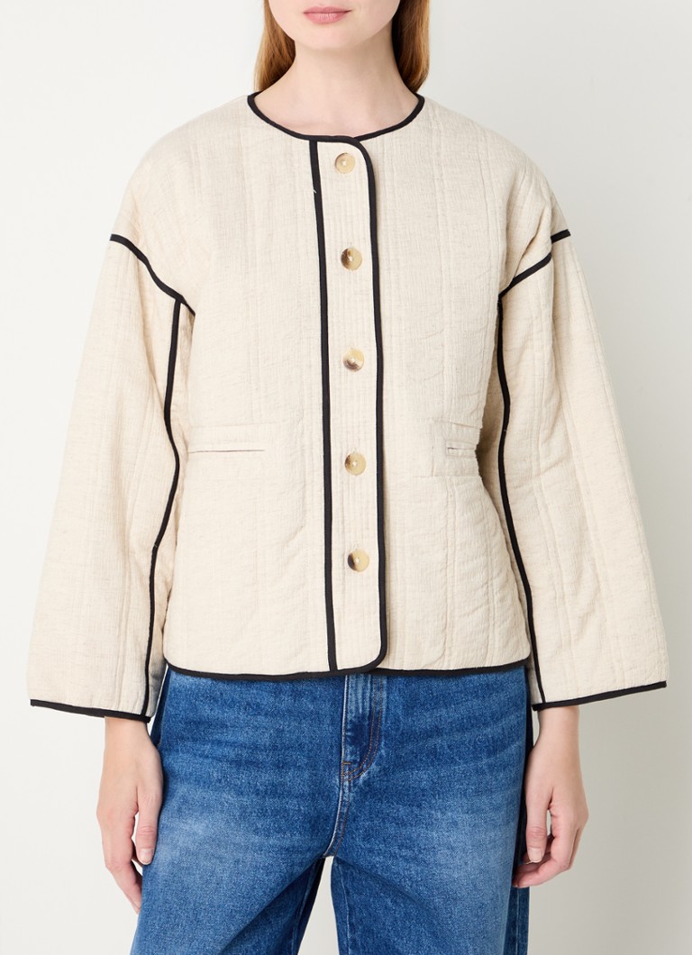 Alchemist cinnamon jacket in linen blend with welt pockets